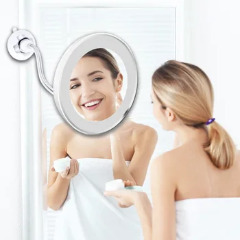 LED Zrkadlo Flexibilné make-up Zrkadlo s Led Svetlom Márnosť Zrkadlá 10X Zväčšovacie Zrkadlá Svetlo Kozmetické Miroir