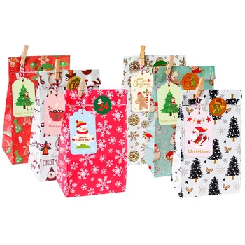 Vianočná Retro Papier Značky Jeleň 10Style Vianoce, Nový Rok Candy Box Darčeková Taška Dekorácie DIY Visí Karty Lano 100Sets Dodávky