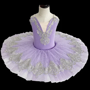 fialová a modrá profesionálne balet tutu pre dievčatá, deti sequin balet tutu dieťa tanečný kostým pre dievčatá a ženy, balet labutie