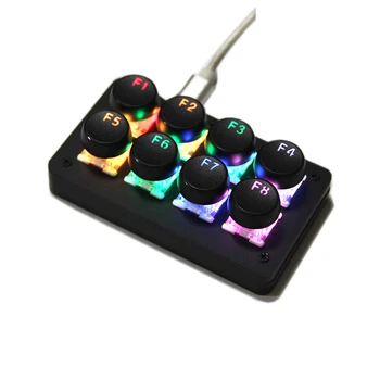 Mini Vlastné Klávesnice 8-tlačidlo Makro Programovateľné RGB Klávesnice Kopírovať a Prilepiť Hra Pomocné Mechanické Klávesnice