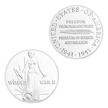 Spojené Štáty Americké druhej Svetovej Vojny(1941-1945) obchod so mince Strieborné Pozlátené Mince Socha Slobody Vzor Pamätné Mince