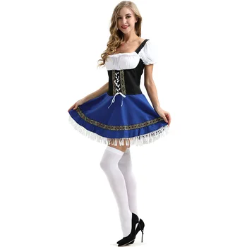 Ženy Pivo Služby Plus Veľkosť Mini Šaty Nemecký Oktoberfest Slúžka Cosplay Uniformy Halloween Kostýmy