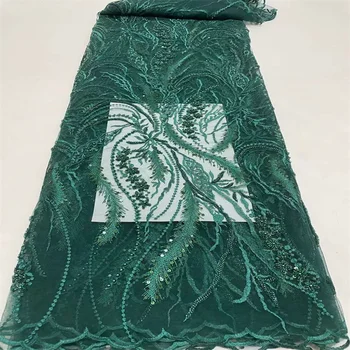 Exkluzívne Sequined francúzskej Čipky Textílie 2022 Kvalitné Vyšívané Afriky Tylu Oka Textílie, Čipky S Flitrami 5Yard F5405