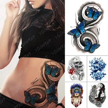 692.Nepremokavé Dočasné Tetovanie Nálepky Motýľ Letiaci Oblak, Flash Tetovanie Žena Geometrický Vzor Body Art Falošné Tetovanie Wal