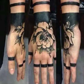 Nepremokavé Dočasné Tetovanie Nálepky iné Čaro Rose Black Tetovanie Krúžky tatto flash tetovanie falošné tetovanie pre mužov, ženy