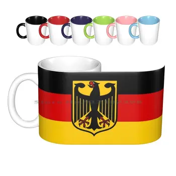 Vlajka Spolkovej Republiky Nemecko ( Aktuálne ) S Erbom-Flag Merch Keramické Hrnčeky Kávy Poháre Mlieka Čaj Hrnček Pruska