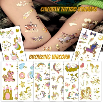 2021 Nové Samoopaľovacie Deti Tetovanie Nálepky Karikatúra Roztomilý Malý Lietajúci Kôň Strany Zábavu Samoopaľovacie Cartoon Dočasné Tattoosv