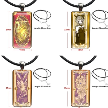 Pre Ženy Choker Sakura Card Captor Na Clow Personnaliser Vintage Šperky Z Ocele, Pokovované Sklo S Cabochon Choker Dlho Prívesok