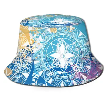 CINESSD 2021 Muži Ženy Lete Mandala Svetlé Farby Vzor Vedierko Hat Róbert Rybár klobúk Vonkajšie Cestovné Slnečná Clona Módne Panama