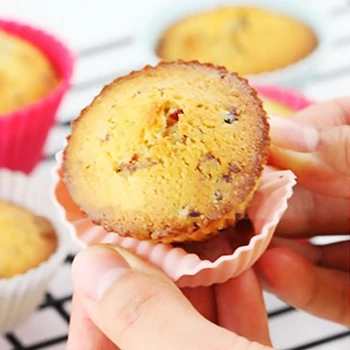 13pcs Silikón Okrúhly Koláč Čokoládový Muffin Cupcake Formy na Pečenie Pohár Plesne 7 CM Vajcia Koláč Cup 2