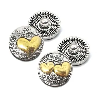 vysoko kvalitné kovové Drahokamu Modul Tlačidiel w232 srdce Diy Šperky nosenie 18 mm Modul tlačidlo Náhrdelníky/Náramky pre ženy