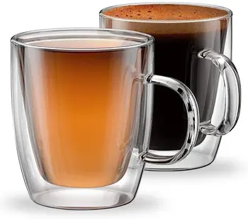 Beauenty Dvojité Steny Izolované Sklo Kávové Šálky na Espresso, Latte, Cappuccino, Tepelnoizolačné Sklo, Modena Zber